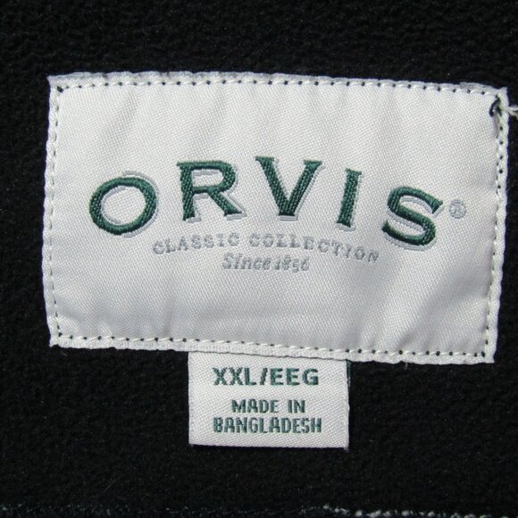Orvis Black White Plaid Flannel Shirt Shacket Womens XXL Fleece Lined Snap Front - Picture 8 of 11